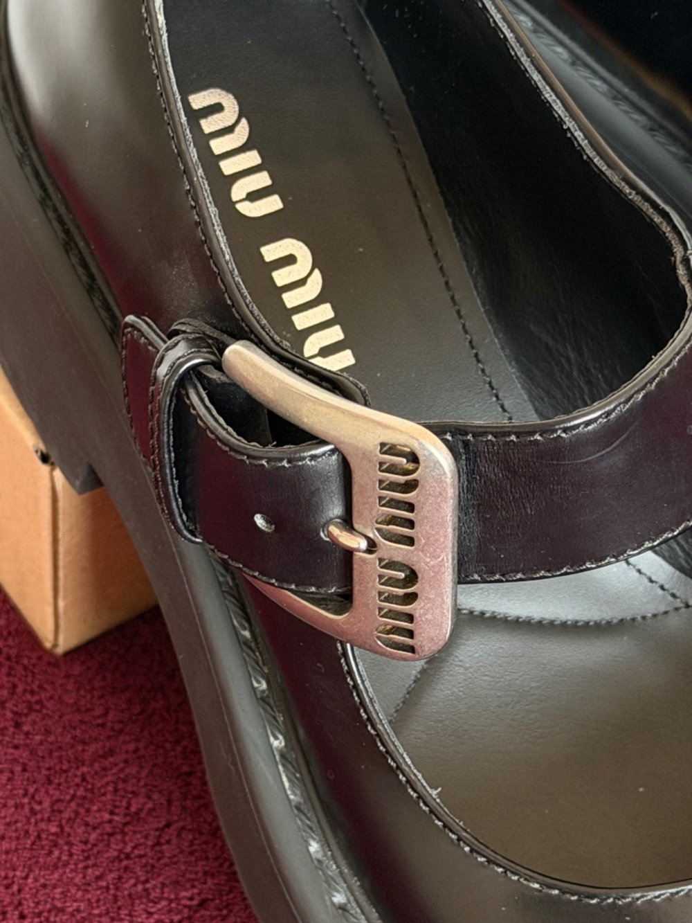 Miu Miu Black Leather Platform Mary Janes – Nearly New - Picture 7 of 16